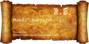 Makó Bertold névjegykártya